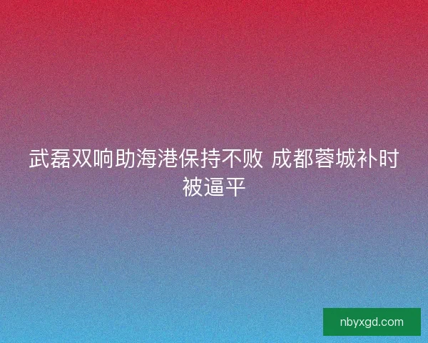 武磊双响助海港保持不败 成都蓉城补时被逼平
