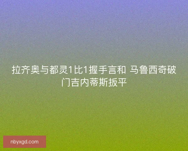 拉齐奥与都灵1比1握手言和 马鲁西奇破门吉内蒂斯扳平